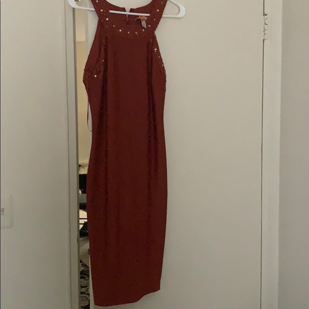 Orange cocktail dress by signature